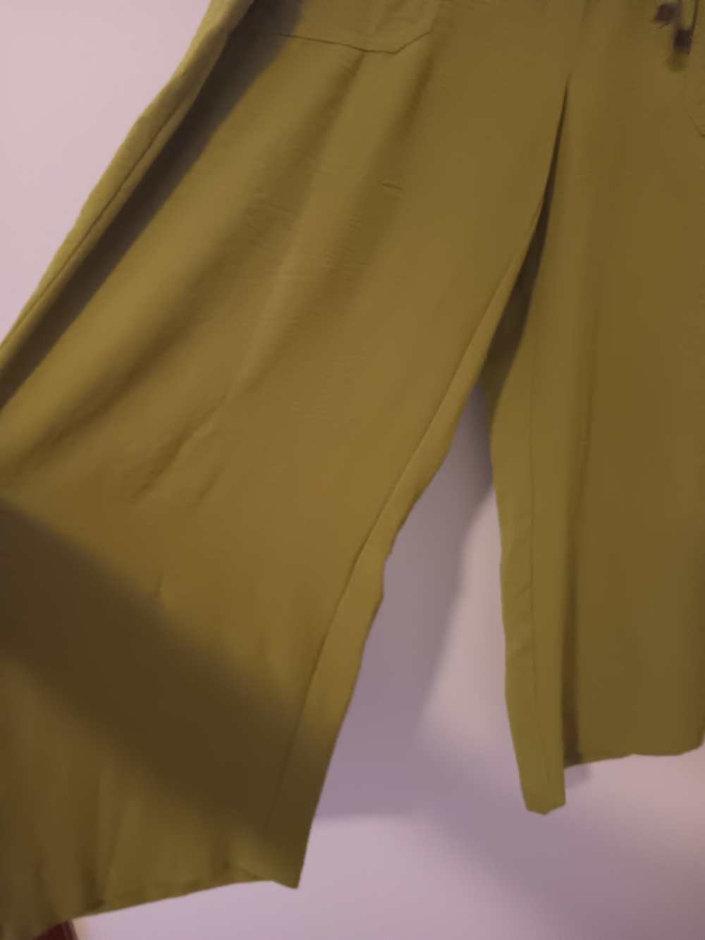 NYCC New York Clothing Co Olive Green Wide Leg Drawstring Pants NWT Large - Picture 3 of 6